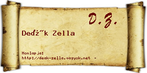 Deák Zella névjegykártya
